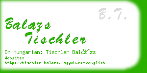 balazs tischler business card